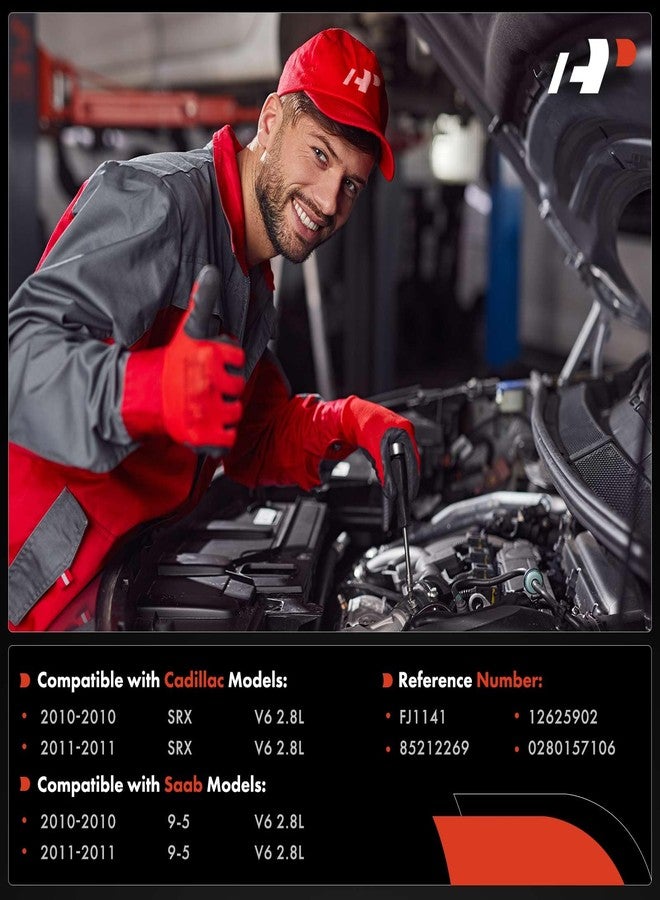 أ-بريميوم مجموعة بخاخات وقود A-Premium ذات 8 فتحات، 6 قطع، متوافقة مع كاديلاك SRX وساب 9-5، موديل 2010 و2011، سعة 2.8 لتر - Image 2